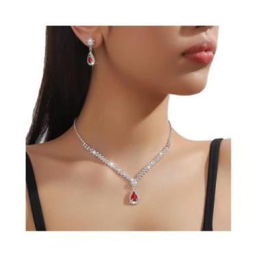 Imagem de Conjunto De Colar E Brincos Em Forma De Gota d'Água Para Mulheres, Ace