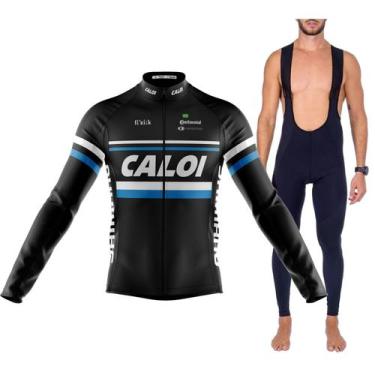 Imagem de Kit Camisa Bretelle Longo Caloi Ciclismo Dryfit Bike Uv50 - Decole, Pr