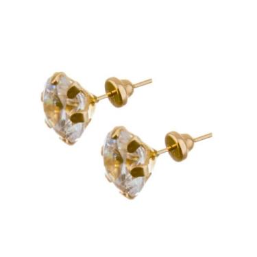 Imagem de Brinco Ouro 18k Zircônia Solitário 8,00mm BL-028 - 750NETOZ