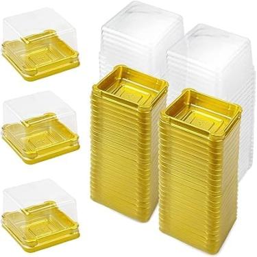 Imagem de Conjunto de 100 Caixas Plástico Transparentes com Dome para Cupcakes Massas Sobremesas Mooncake Suprimentos Queijo Casamentos Aniversários Embalagem I