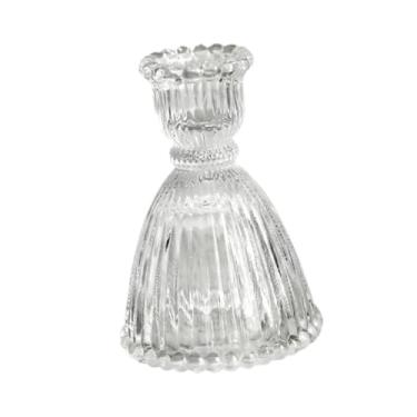 Imagem de Generic Suporte de vela de vidro, ornamento, estátua, suporte para vela, acessórios decorativos transparentes para centro de mesa, mesa de escritório, sala de