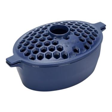 Imagem de WeiLaiKeQi Vaporizador de fogão em ferro fundido para uso interno com alça, 2,7 litros, tampo em treliça, ideal para lareira, decoração de casa, umidificador