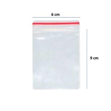 Imagem de Saco Plástico Transparente Hermético 6x9cm Fecho Zip Com 500 Unidades.