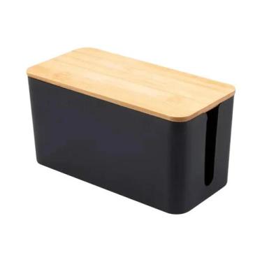 Imagem de Caixa De Armazenamento De Plástico De Bambu Para Plugue De Energia, To