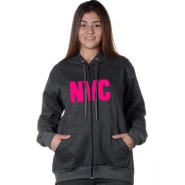 Imagem de MOLETOM ABERTO ESTAMPA NEW YORK CITY ROSA-Feminino