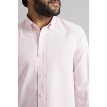 Imagem de Camisa Oxford Slim Fit - Rosa Claro - HIGHSTIL, Rosa, 5