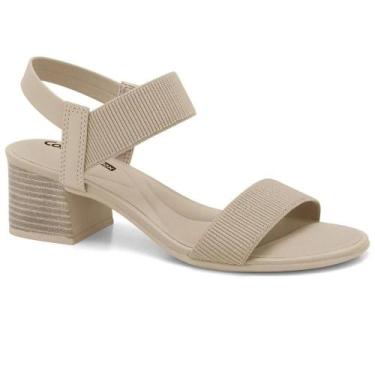 Imagem de Sandalia Comfortflex salto bloco 2456401 feminino, Almond, 37