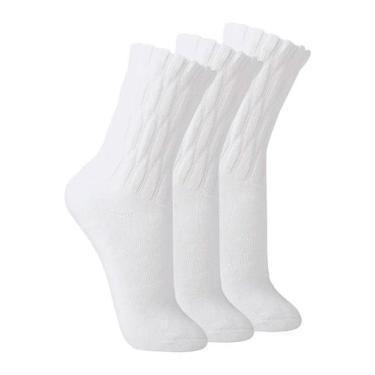 Imagem de Kit com 3 Pares de Meias Aeróbica Lupo 4810-003, Branco, 37-40