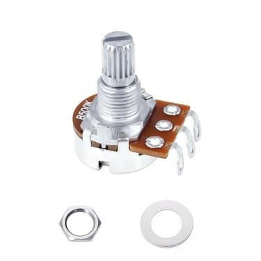 Imagem de Banworks Mini panelas de guitarra Metric M8 Thread B500K de alumínio, eixo curto dividido de 18 estrias (comprimento de 15 mm) Potenciômetros de guitarra elétrica cônica linear para Squier, Epiphone