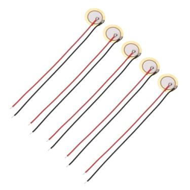 Imagem de uxcell 5 discos piezoelétricos 12 mm acústico captador transdutor microfones trigger buzzer bateria guitarra