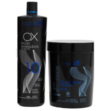 Imagem de Pó Descolorante Blue Azul 500gr + Ox Souple Liss Água Oxigenada - Soup