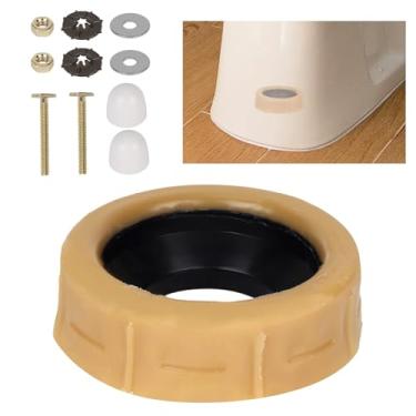 Imagem de 11un Substituição Anéis Cera Extra Grossos Vaso Sanitário Kit, Anel Cera Vaso Sanitário com Parafusos Arruelas Porcas Cabeças de Parafusos e Juntas para 7,62cm e 10,16cm Mangueiras Drenagem