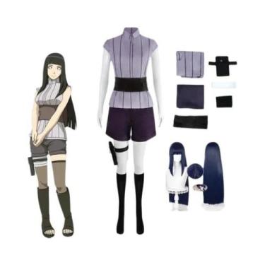 Imagem de Peruca Roxa Longa Para Fantasia Feminina, Traje De Ninja Hyuga Hinata 