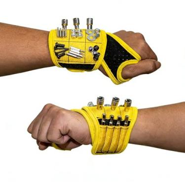 Imagem de Pulseira magnética para ferramentas, suporte de parafuso magnético, suporte de pulso, mantém parafusos pregos, brocas práticas, ferramentas exclusivas, gadgets masculinos, gadgets de pai