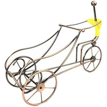 Imagem de Rack de vinho de ferro rack de vinho tinto decoração prateleira de vinho tinto suporte de garrafa vintage para cozinha sala de estar suporte de exibição (cor: bronze tamanho (ouro C) (Bronze, ouro B