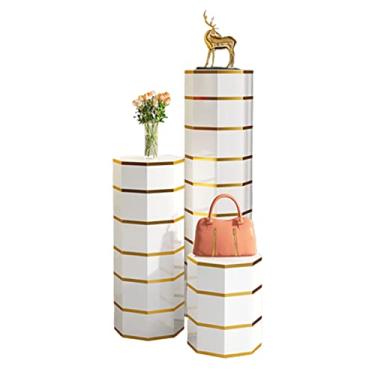 Imagem de Armário giratório para sapatos, torre redonda de armazenamento de sapatos, prateleira de metal para sapatos, octogonal redondo de 360°, armário de torre, para armário, porta, corredor, entrada, 1 peça