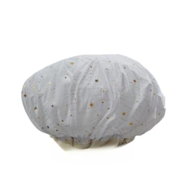 Imagem de Touca De Banho Impermeável Camada Dupla Elástico (Branco)
