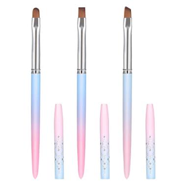 Imagem de 3 pincéis de limpeza de esmalte de unhas, escova de limpeza para removedor de esmalte de gel, manicure para limpeza de unhas, arte de design, criador de erros