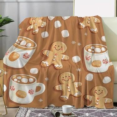Imagem de Cobertor aconchegante de flanela para copo de gengibre de Natal super macio e leve para decoração de sala de estar em todas as estações