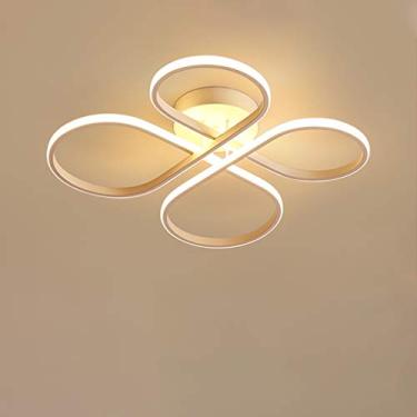 Imagem de Luminária de teto LED moderna com design de borboletas em estilo cartoon, branca, criativa e artística, ideal para quarto infantil, com um toque romântico [Classe Energética A++] (Cor: Luz Q