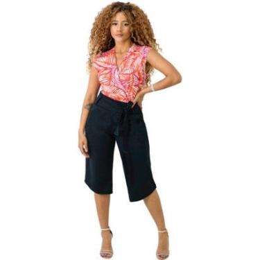 Imagem de Calça Pantacourt Plus Size Feminina com Cinto Cós Médio Cintura Média Ponto Roma Catwalk-Feminino