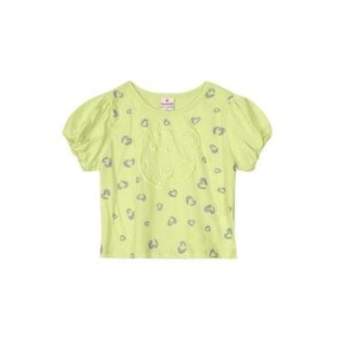 Imagem de Blusa Cropped Infantil Menina em Malha Brandili Verde-Feminino