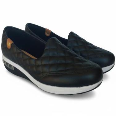 Imagem de Tênis Slip On Feminino Modare Ultraconforto Gel Tech Bolhas, 38, Preto