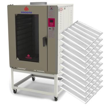 Imagem de Kit Forno Industrial Progás Turbo A Gás C/ Vapor PRP-10000ST Style G2 Bivolt + 10 Esteiras Imeca  