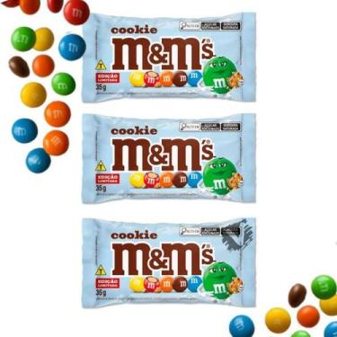 Imagem de Kit 3 Confeito M&M's Mars Combo MM Sabores Cookies 35g