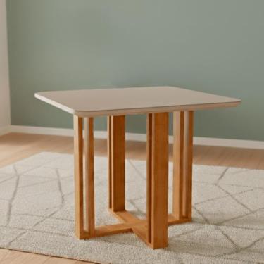 Imagem de Mesa para Sala de Jantar Quadrada com Vidro 95cm Flora - Cimol