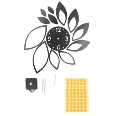 Imagem de Relógio de parede espelhado diy, decoração moderna para casa, sala de estar, quarto, escritório, material autoadesivo de pvc, 15x15cm, 13 peças (Preta)