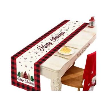 Imagem de Caminho De Mesa Xadrez Buffalo Feliz Natal 2025 Decorações De Mesa De 