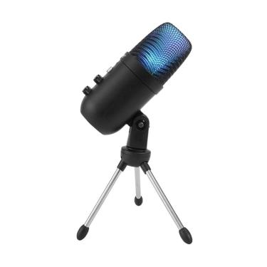 Imagem de Microfone Gamer Usb De Mesa Havit Gk51 Rgb Cardioide Preto