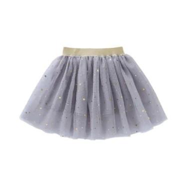 Imagem de Saia Mini Tutu De Algodão Com Renda Para Meninas, Com Estrelas E Glitt