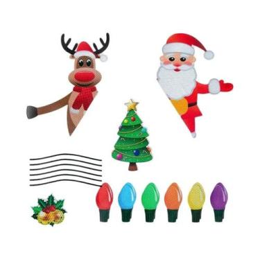 Imagem de Conjunto De Decoração Magnética De Natal Com Lâmpadas Refletivas Para 