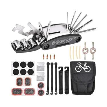 Imagem de Kit De Reparo De Bicicleta Portátil Multifuncional Com Bomba E Remendo