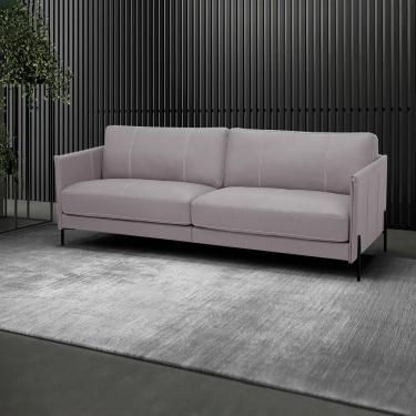 Imagem de Sofá Decorativo Karine 4 Lugares Sala de estar 270cm Pés em Aço Couro Avelã G88 - Gran Belo