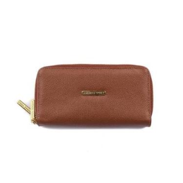 Imagem de Carteira feminina grande de couro liso Tinna-Feminino