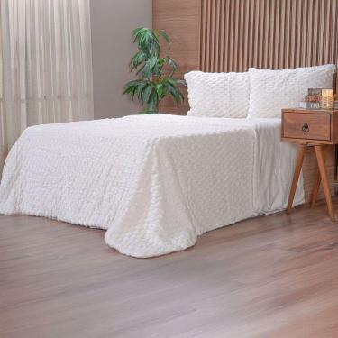 Imagem de Kit Colcha Casal Luxor Jacquard 100% Poliéster 210x230cm Branco