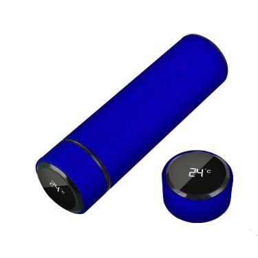 Imagem de Garrafa Térmica Inox 500ml Quente Frio Tampa Azul Nº15