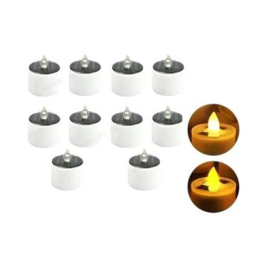 Imagem de Velas LED Solares Sem Fumaça, À Prova D'Água, Reutilizáveis, Iluminaçã