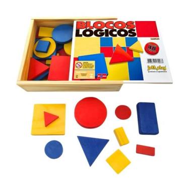 Imagem de Blocos Lógicos Geométricos Brinquedos Educativos Pedagógico Matemática