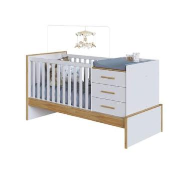 Imagem de Berço Moveis Peroba Americano Multifuncional Beni 5 em 1 MDF -, Branco