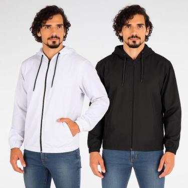 Imagem de Kit 2 Jaqueta Corta Vento Impermeável Unissex Capuz Casual - Mendes St
