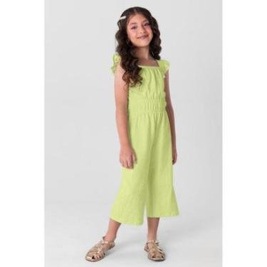 Imagem de Macacão infantil menina em malha Mundi Verde-Feminino