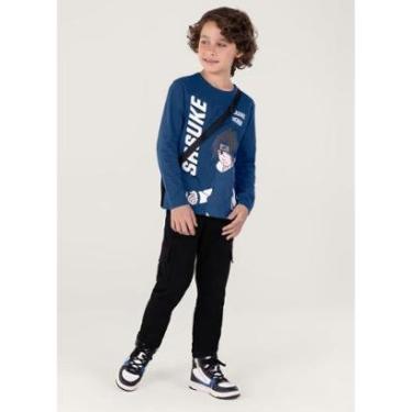 Imagem de Camiseta Naruto Em Malha Infantil Unissex Brandili-Masculino