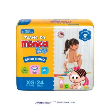 Imagem de Fralda Shortinho Turma da Mônica Baby Tamanho XG com 24 Fraldas Descar