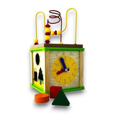 Imagem de Cubo Atividades Educativo Aramado Madeira 5 em 1 Montessori - Dony Toy