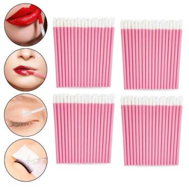 Imagem de Kit 200 Aplicador Batom Gloss Maquiagem Cílios Descartável - Arte Sedu