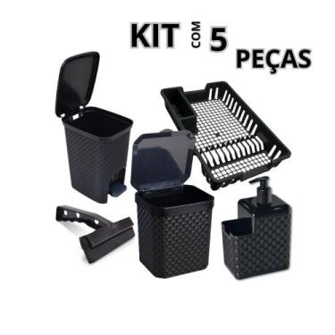 Imagem de Organizador Cozinha Pia Lixeira 5 Litros , Lixeira 7 Litros , Dispense